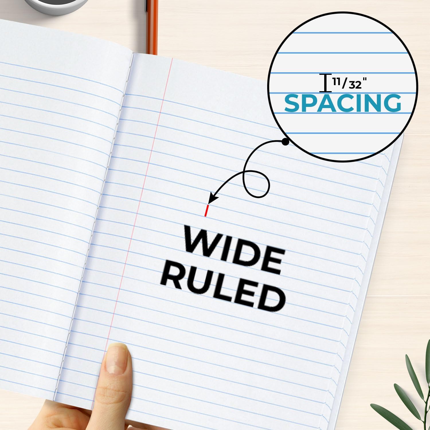 5 Pack Composition Notebook Wide Ruled, 200 Pages (100 Sheets), 9-3/4x7-1/2, Notebooks for Work, Back to School Supplies, Hard Cover Composition Books, Notebooks for Women, Colors May Repeat - Image 9