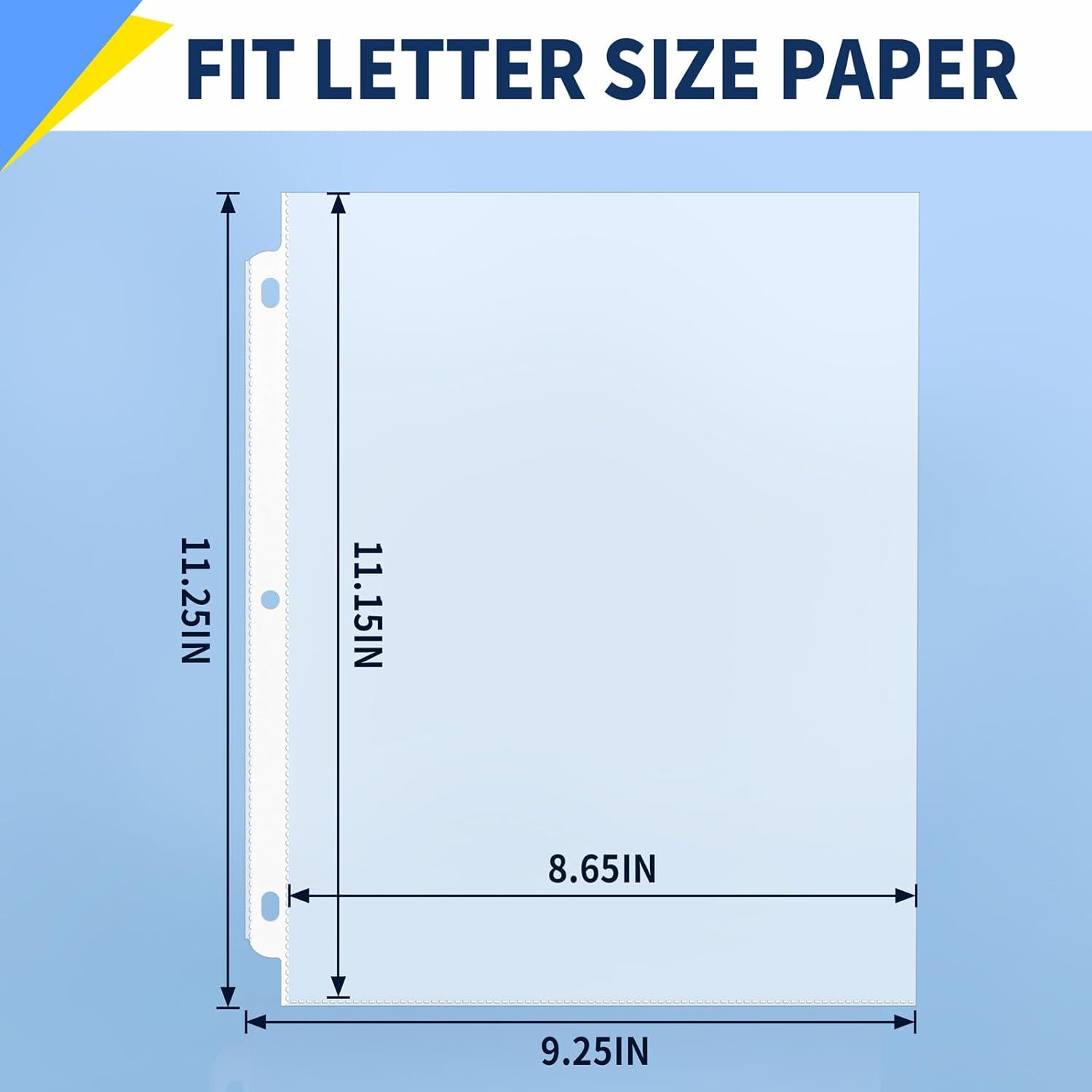 SUNEE Sheet Protectors 200 Packs for 3 Ring Binder, PVC-Free Clear Page Protectors 8.5x11 Inches Plastic Sleeves for Paper, Documents, Photos, Top Loading Binder Sleeves Letter Size - Image 3