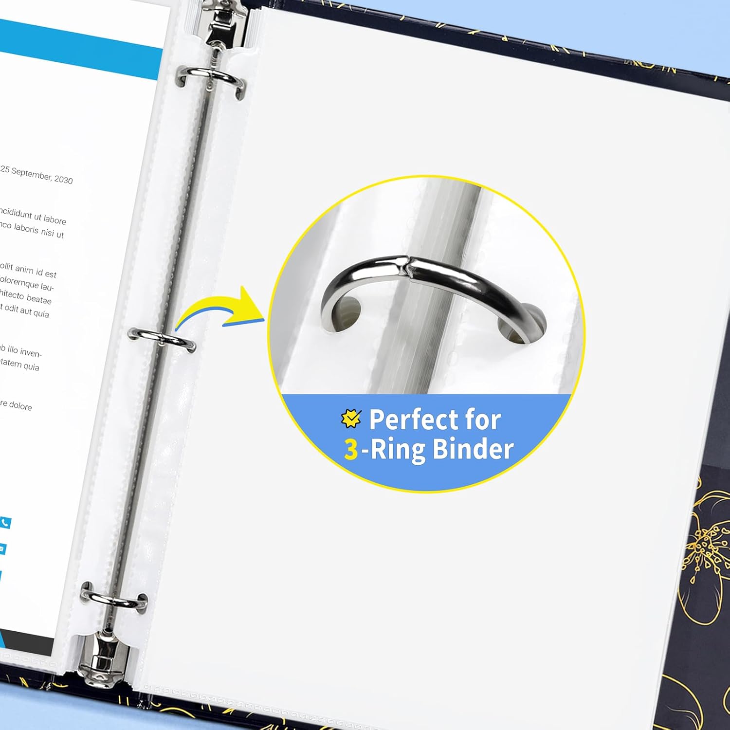 SUNEE Sheet Protectors 200 Packs for 3 Ring Binder, PVC-Free Clear Page Protectors 8.5x11 Inches Plastic Sleeves for Paper, Documents, Photos, Top Loading Binder Sleeves Letter Size - Image 6
