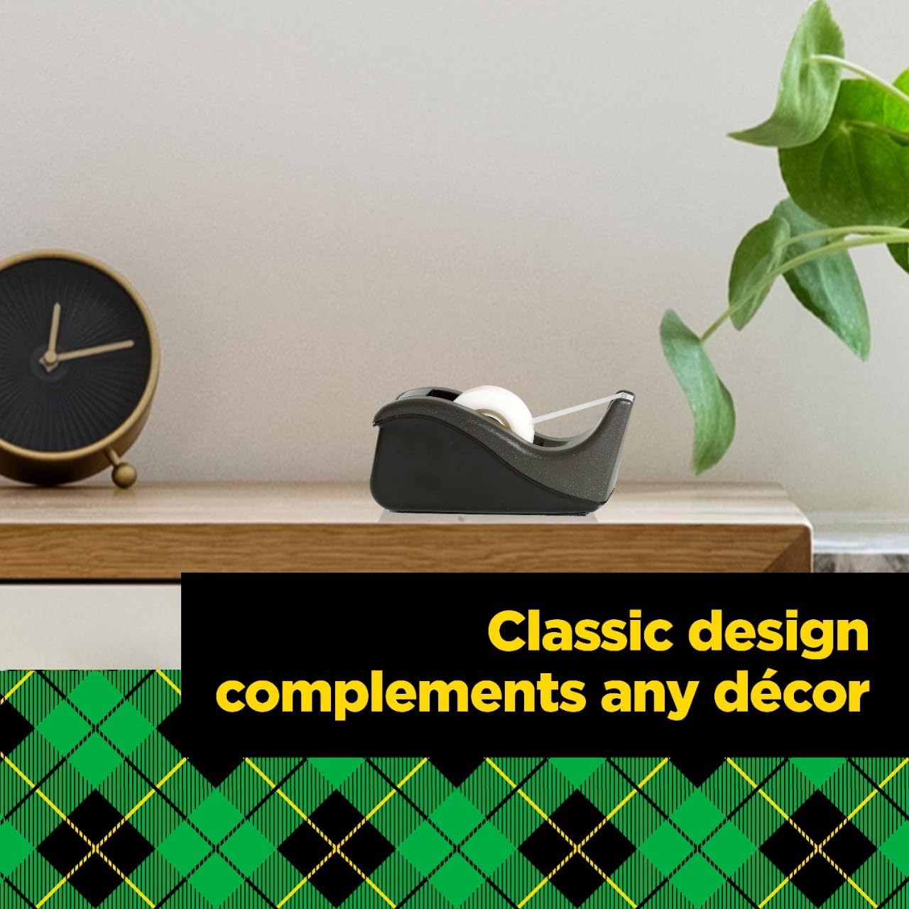 Scotch Desktop Tape Dispenser, 3-Pack, Weighted, Non-Skid Base, Black, Made of 100% Recycled Plastic (C-38-3PK-SIOC) - Image 7