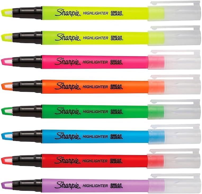 Sharpie Clear View Highlighter Sticks, Chisel Tip, Assorted Fluorescent, 8 Count - School, Home, and Office Use, Teacher Supplies - Image 3