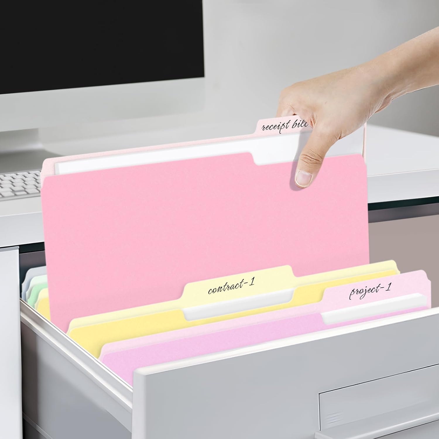 SUNEE File Folders, 30 Pack Manilla Folders 8.5 x 11, Colored File Folders Home Office School Supplies for Documents Files Paper, 6 Bright Colors - Image 8