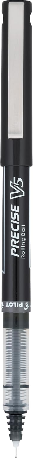 Pilot Precise V5 Rollerball Pens, Extra Fine Point 0.5 mm Black Pen, Black, Pack of 12 - Image 5