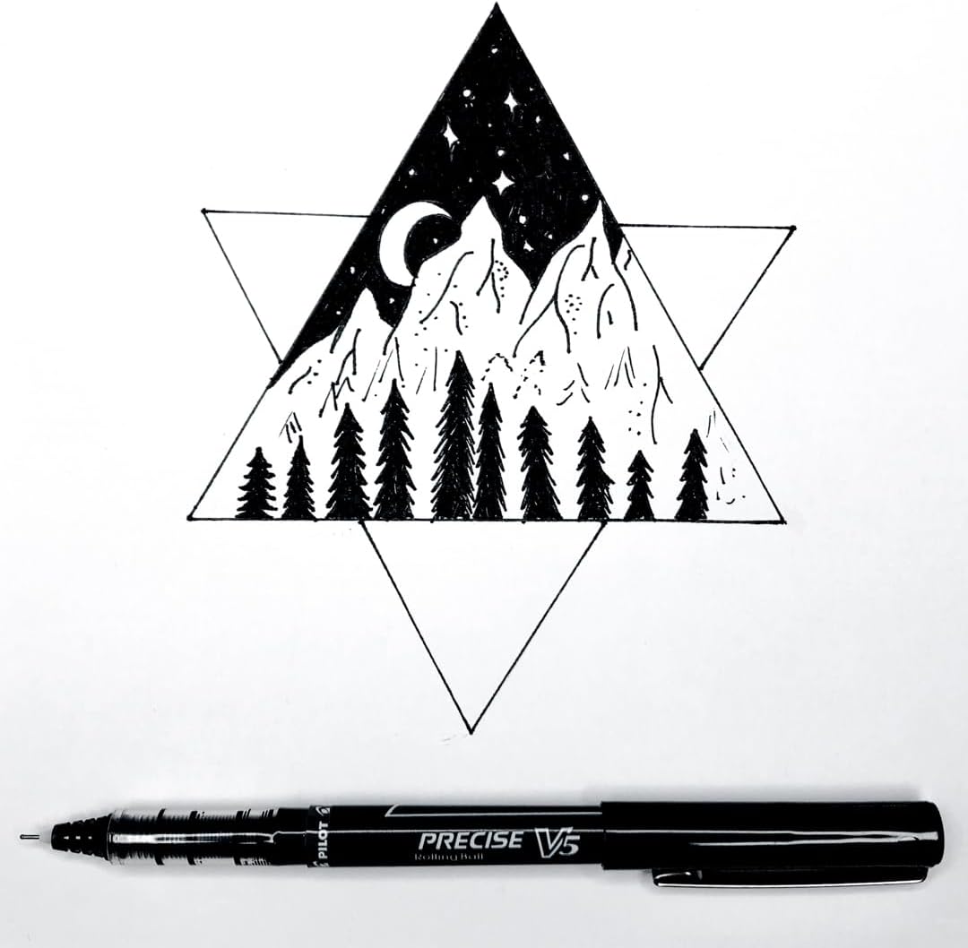 Pilot Precise V5 Rollerball Pens, Extra Fine Point 0.5 mm Black Pen, Black, Pack of 12 - Image 7