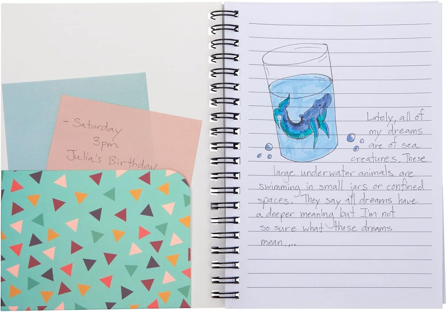 Paper Junkie 6 Pack 5x7 Spiral Notebooks with Pocket - Small Lined Journals with Elastic Closure for School, Work (6 Designs) - Image 6