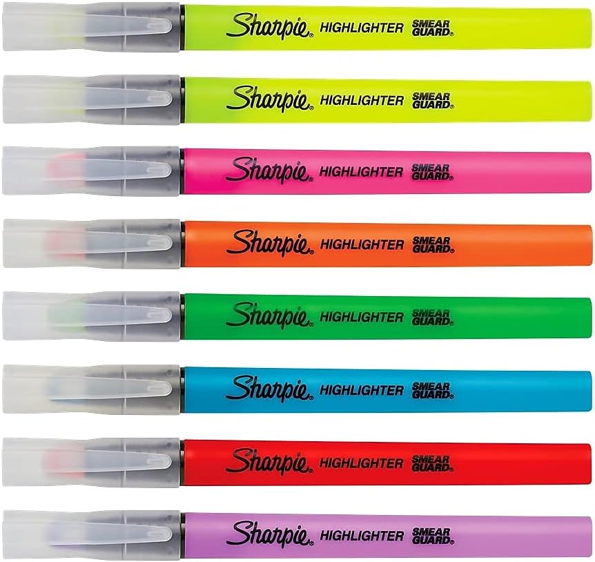 Sharpie Clear View Highlighter Sticks, Chisel Tip, Assorted Fluorescent, 8 Count - School, Home, and Office Use, Teacher Supplies - Image 4