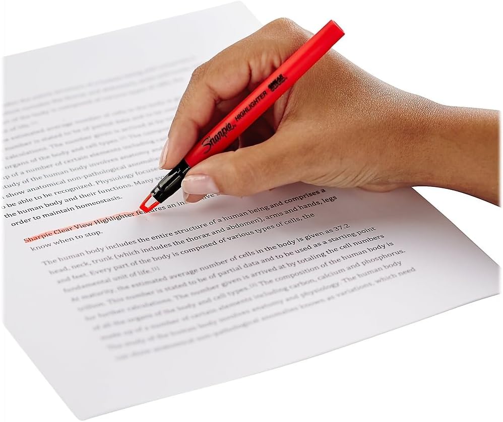 Sharpie Clear View Highlighter Sticks, Chisel Tip, Assorted Fluorescent, 8 Count - School, Home, and Office Use, Teacher Supplies - Image 7