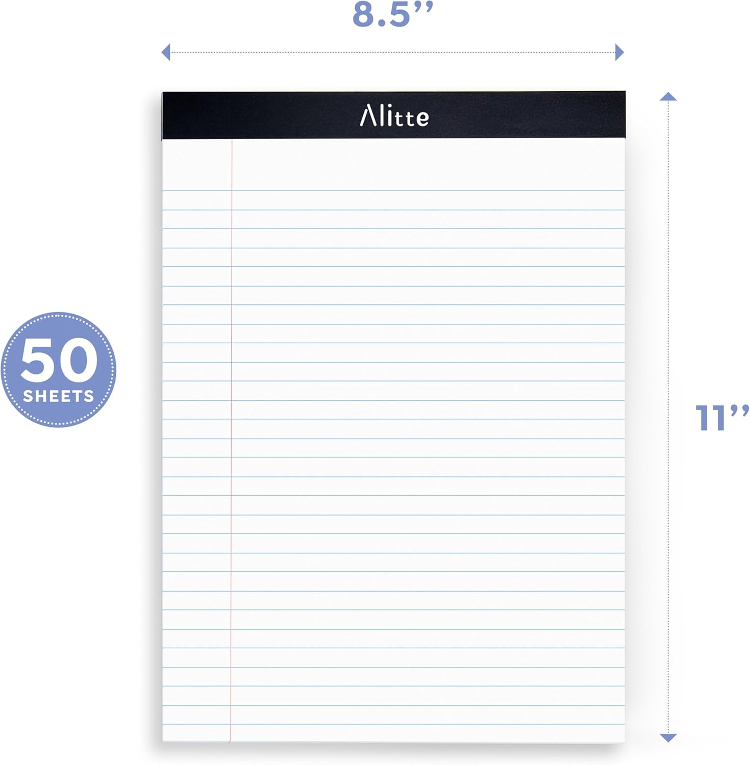 Legal Notepads 8.5 x 11, Pack of 12 - Perforated Wide Ruled Writing Pad - Premium Thick Paper, No Ink Bleeding - Blank Legal Pads For Home, Office, School, Business - 50 Sheets Per Notebook - Image 4