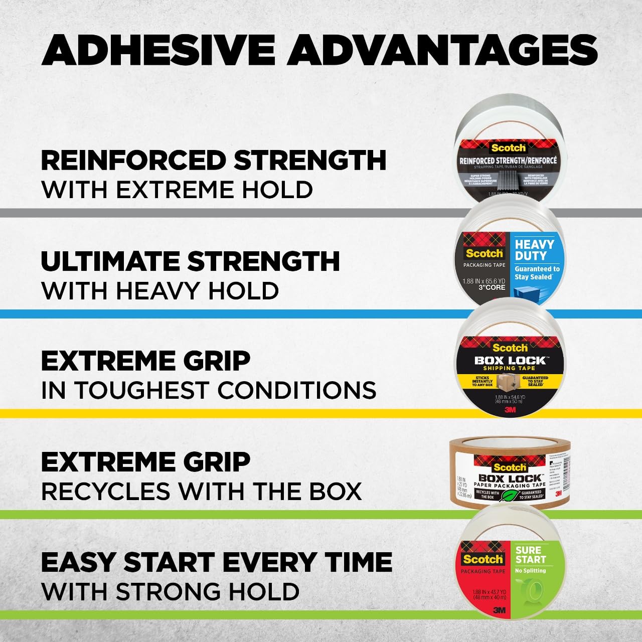 Scotch® Strapping Packaging Tape, 1.88 in x 360 in (48 mm x 9.14 m), 36/case - Image 10