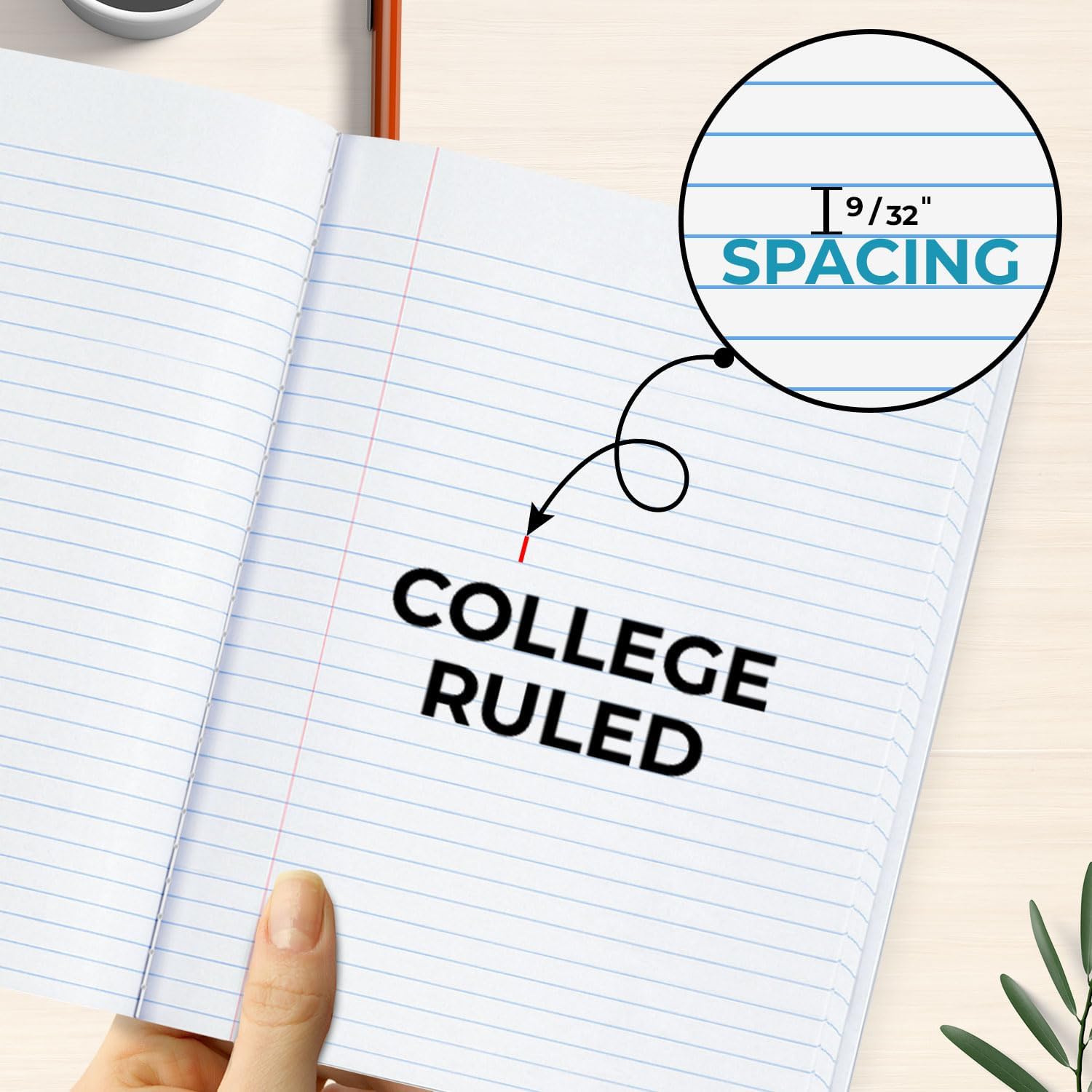 5 Pack Composition Notebooks College Ruled, 200 No Bleed Pages (100 Sheets) 9-3/4x7-1/2 Notebooks for Work, Back to School Supplies for College Students, Notebooks for Women, Colors May Repeat - Image 9