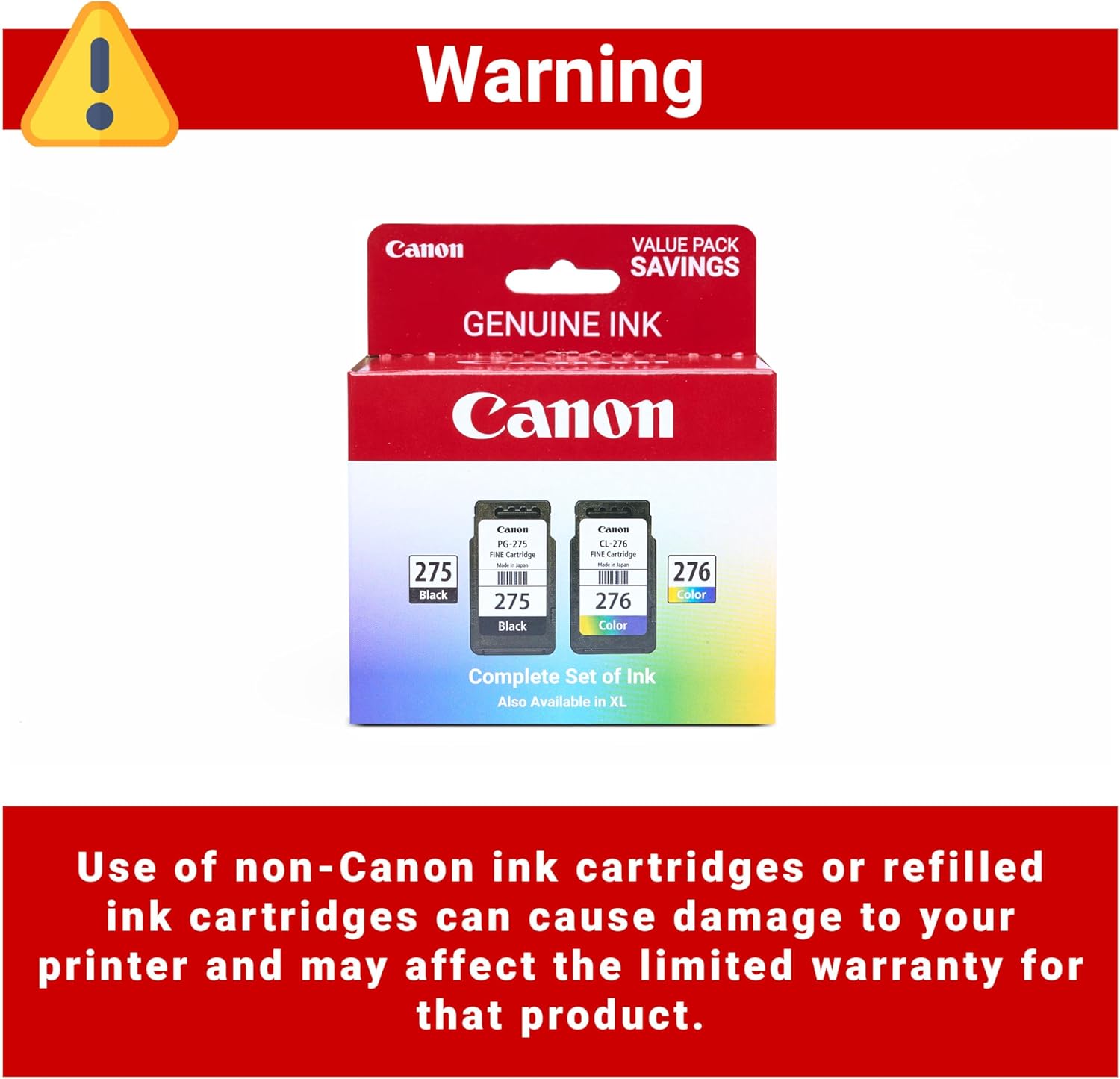 Canon PG-275 / CL-276 Genuine Ink Value Pack (2 Cartridges), Compatible with TS3520/3522/4722/3720/3722, TR4720 - Image 5