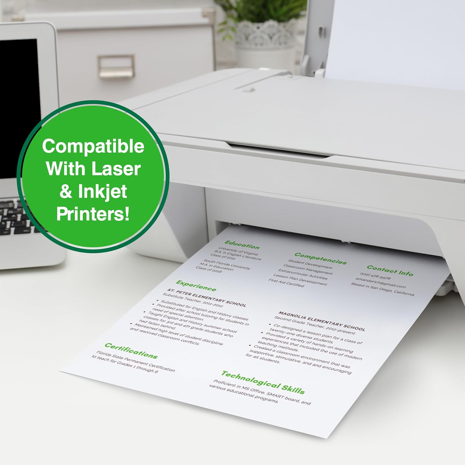 PrintWorks 100% Recycled Printer Paper 8.5" x 11" White - 20 lb Copy & Multipurpose Computer Paper - 1 Pack, 400 Sheets - Made in the USA - 92 Bright - Printer & Copier Compatible (00018) - Image 8