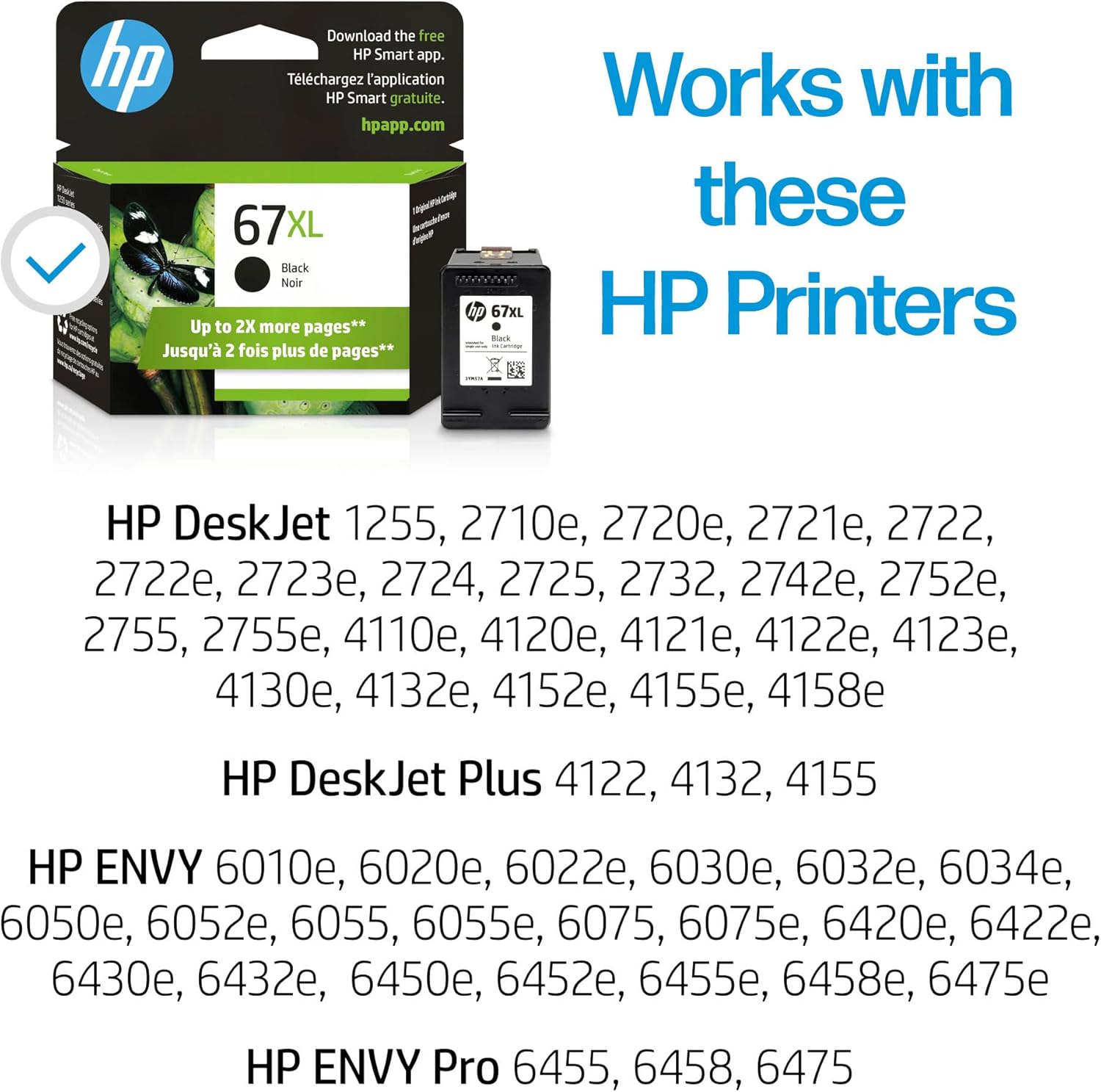 HP 67XL Black High-yield Ink Cartridge | Works with HP DeskJet 1255, 2700, 4100 Series, HP ENVY 6000, 6400 Series | Eligible for Instant Ink | One Size | 3YM57AN - Image 4