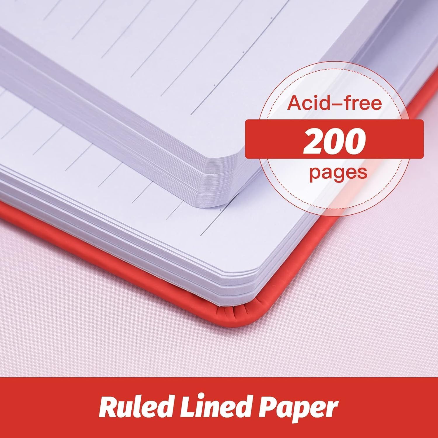 SUIN Hardcover-Journal-Notebooks, 6 Packs A5 Lined Journals Notebook for Writing 200 Pages, 8.2 x 5.5 inch, 6 Colors Classic Ruled Notebooks for Work/Travel/College - Image 4