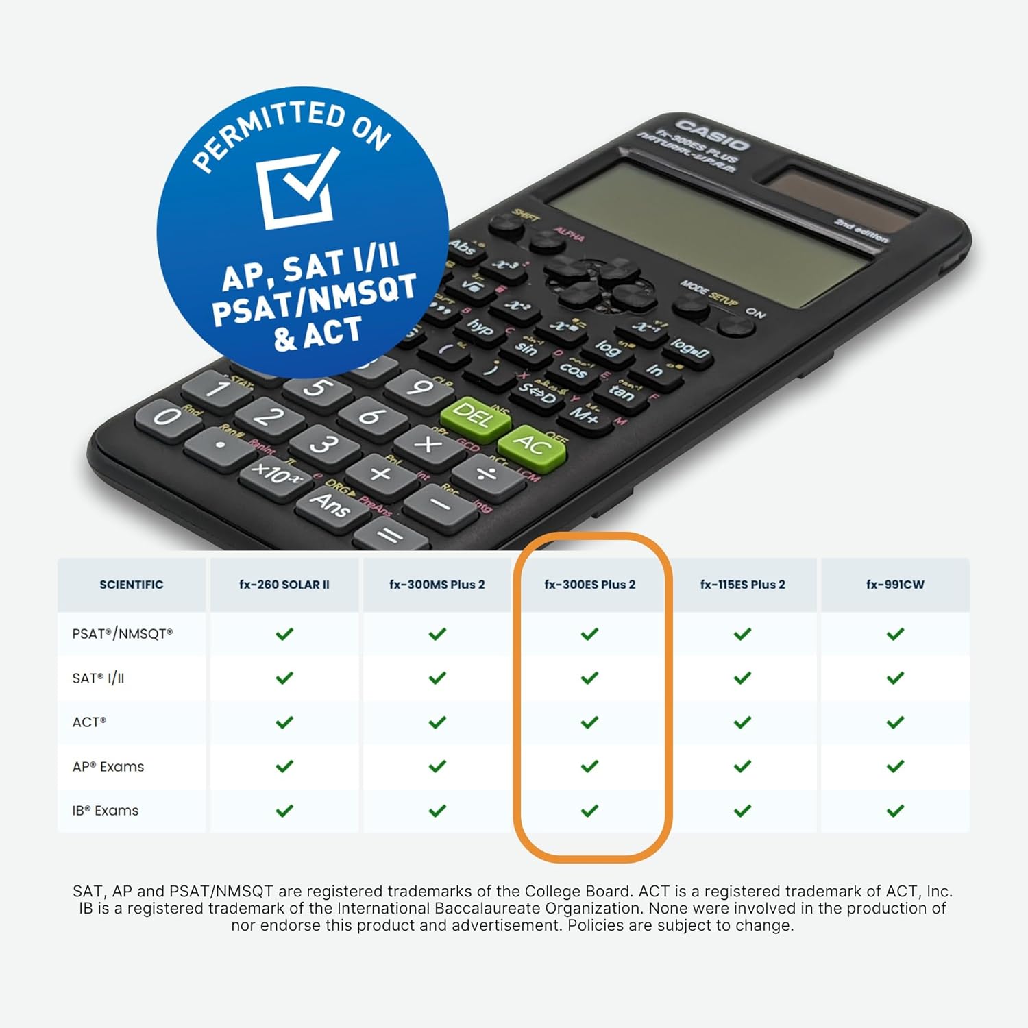 Casio fx-300ES Plus 2nd Edition – Standard Scientific Calculator | 262 Functions, Natural Textbook Display℠ | Ideal for Middle School, High School Math, Statistics & Algebra | Black - Image 6