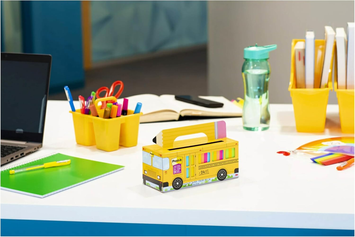 Post-it Super Sticky Notes Value Pack, 24 Pads, Convenient School Bus Carry and Storage Case, 2X The Sticking Power, 3x3 in, Bright Colors (Orange, Pink, Blue, Green, Yellow), Recyclable (654-24SSBUS) - Image 16