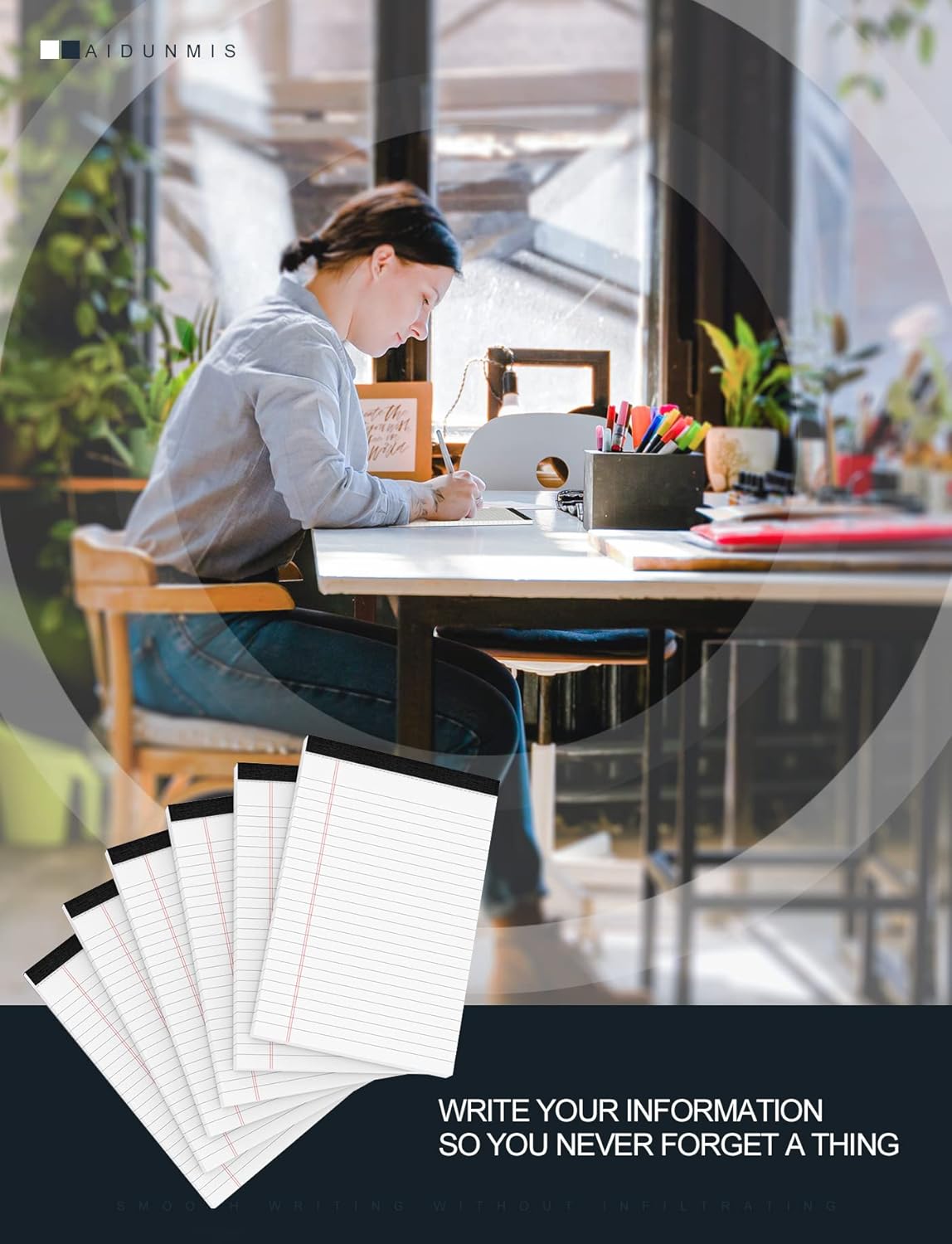Legal Pads 5x8 Inch Writing Pads for Office Note Pads 5x8 for Work 80 GSM Paper College Ruled Legal Pad To Do List Notepad 30 Sheets 6 Pack Notebook Writing Pad Notepads for Grocery List Shopping List - Image 8