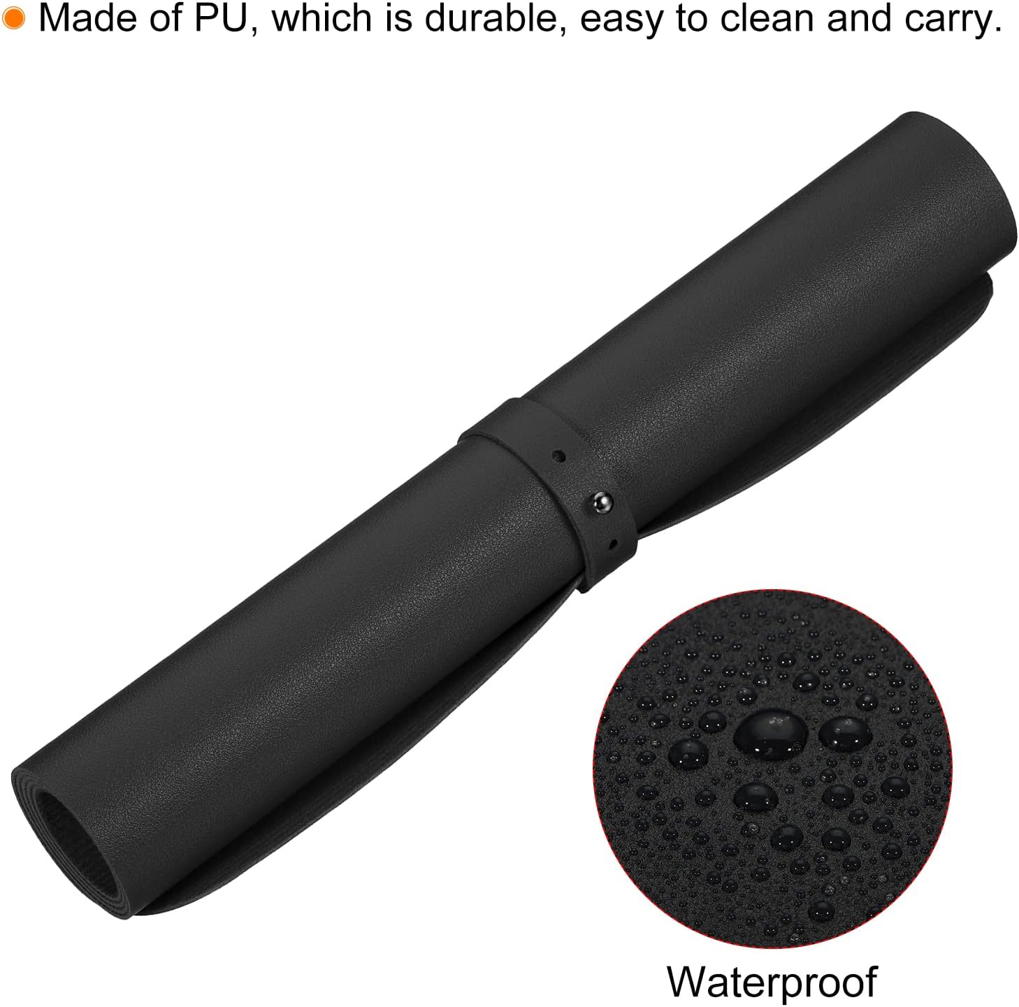 PATIKIL 28"x14" Desk Mat Protector, PU Leather Non-Slip Waterproof Keyboard Pad Writing Mat for Office Home, Black - Image 5