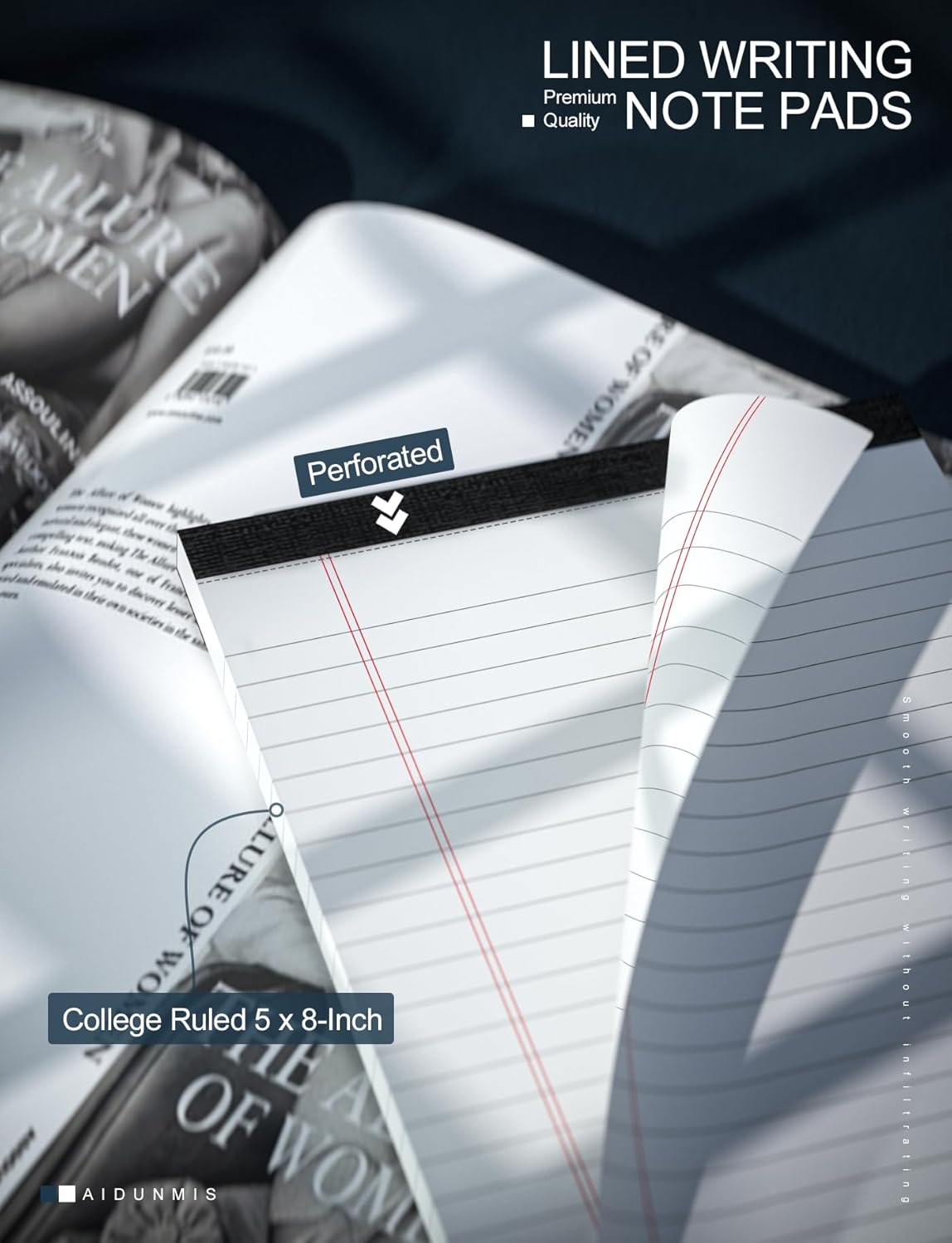 Legal Pads 5x8 Inch Writing Pads for Office Note Pads 5x8 for Work 80 GSM Paper College Ruled Legal Pad To Do List Notepad 30 Sheets 6 Pack Notebook Writing Pad Notepads for Grocery List Shopping List - Image 4