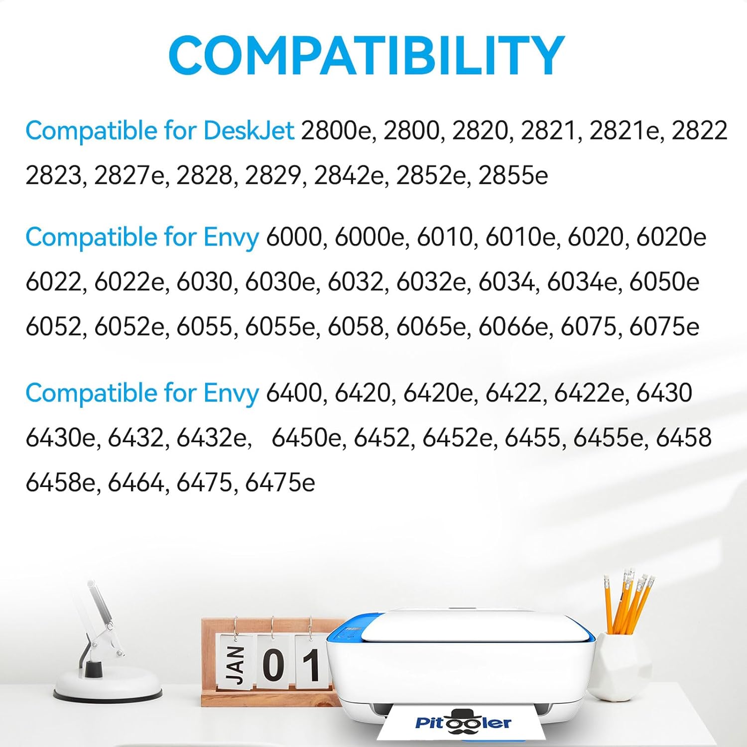 67XL Ink Cartridges Compatible for HP Ink 67 Black/Color Combo Pack Compatible for DeskJet 2855e 2827e 2800e 4255e 2755e 2700 4155e 4227e 2700e 2734e 2852e Envy 6055e 6000 6400 6455e Printer - Image 5