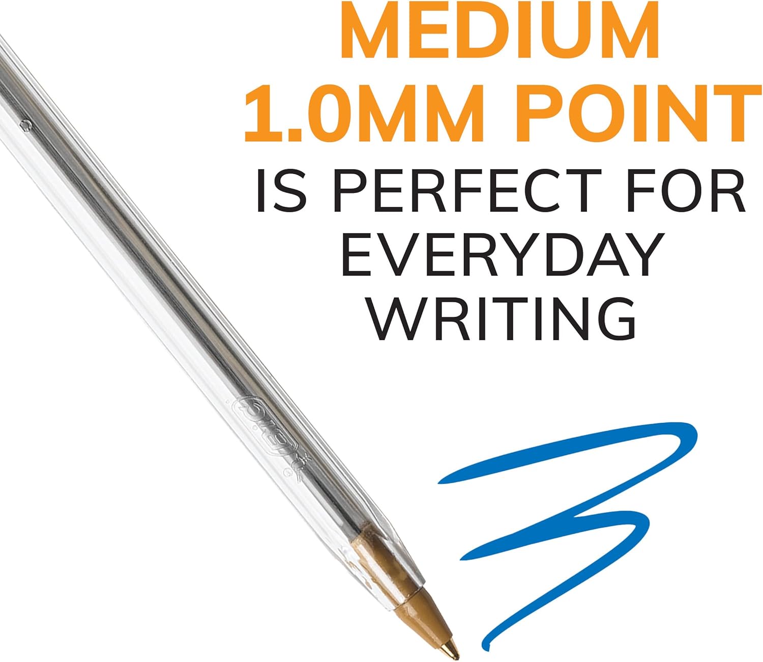 BIC Cristal Xtra Smooth Blue Ballpoint Pens, Medium Point (1.0mm), 24-Count Pack, Extra Smooth and Reliable Ballpoint Pens - Image 3