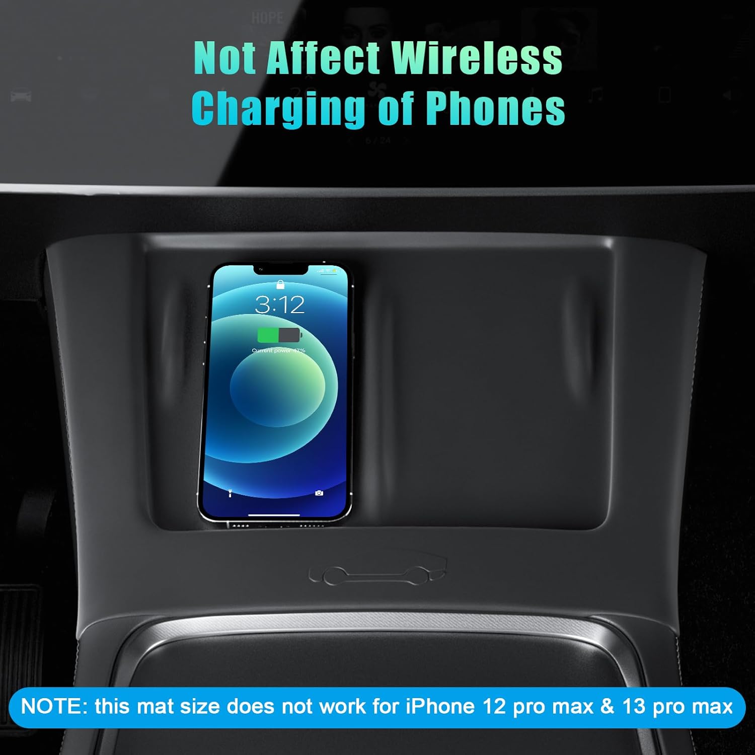 Upgrade Center Console Wireless Charger Silicone Mat for Tesla Model 3 2021-2023 Model Y 2021-2025 Anti-Slip Protective Pad Interior Accessories - Image 4