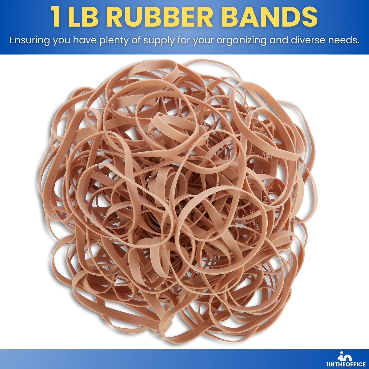 1InTheOffice Thick Heavy Duty Rubber Bands, Beige, Size 64, 380 Pack - Image 5