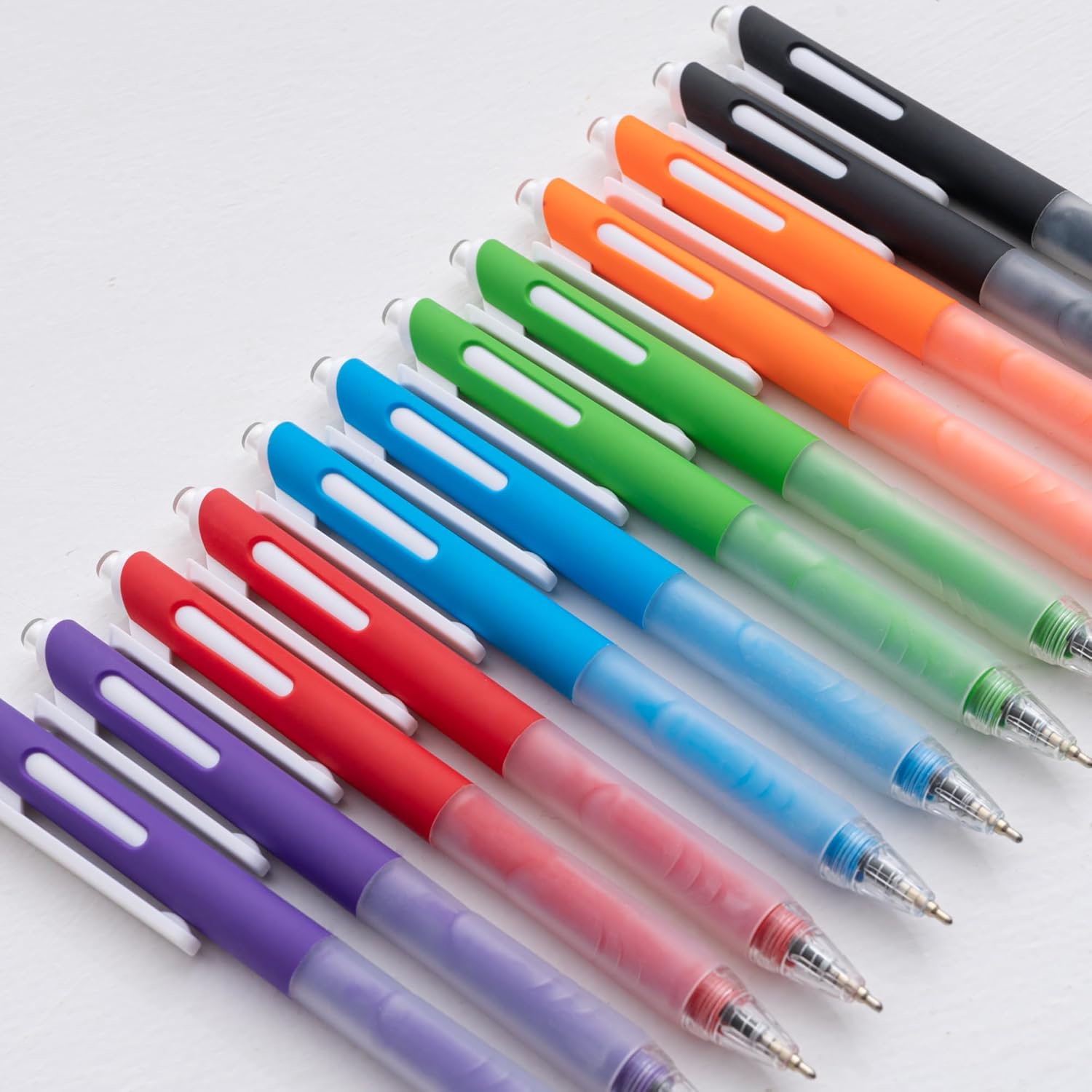 Linbsunne Ballpoint Pens Medium Point 1mm Black Pen with Super Soft Grip Ball Point Pen for Men Women Retractable Pens (Style2, 24-pack) - Image 5