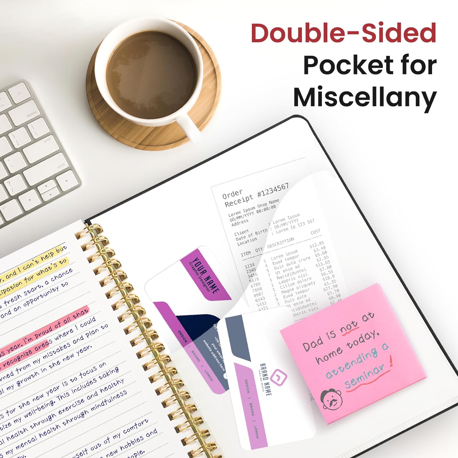 Lined Spiral Journal Notebook for Women & Men, 140 Pages, College Ruled Hardcover Notebook for Work & Note Taking, Journals for Writing, A5(6"x8") - Black - Image 6