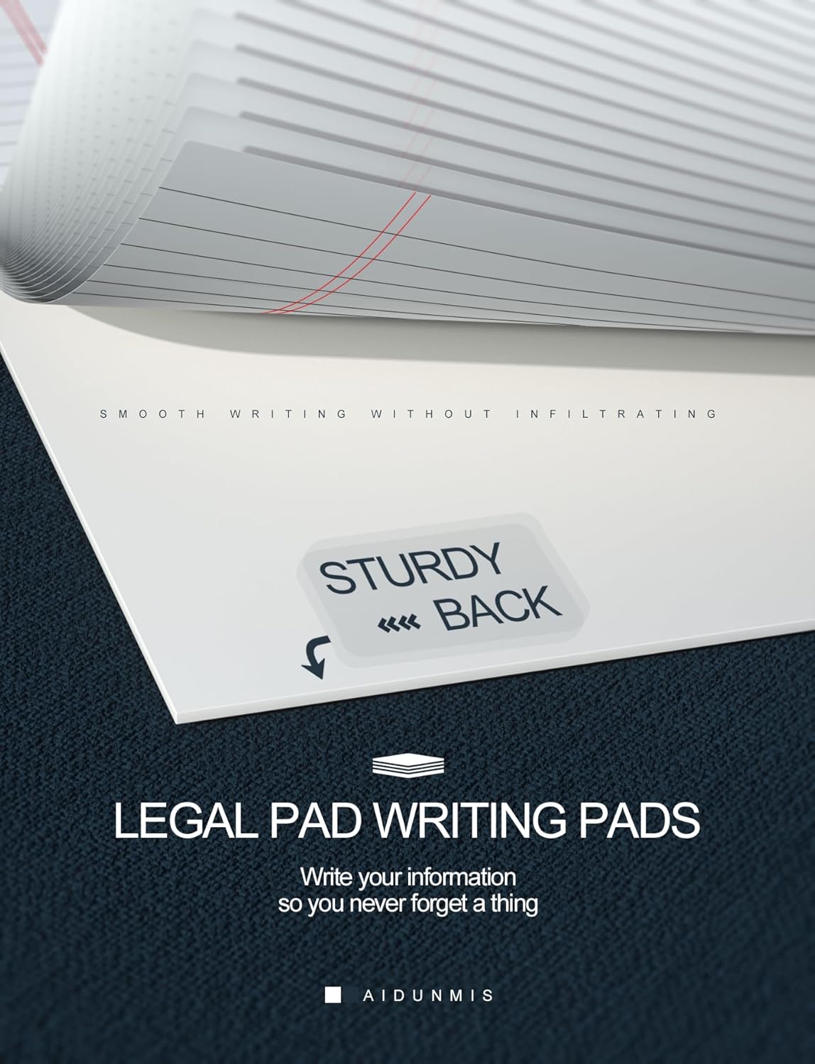 Legal Pads 5x8 Inch Writing Pads for Office Note Pads 5x8 for Work 80 GSM Paper College Ruled Legal Pad To Do List Notepad 30 Sheets 6 Pack Notebook Writing Pad Notepads for Grocery List Shopping List - Image 6
