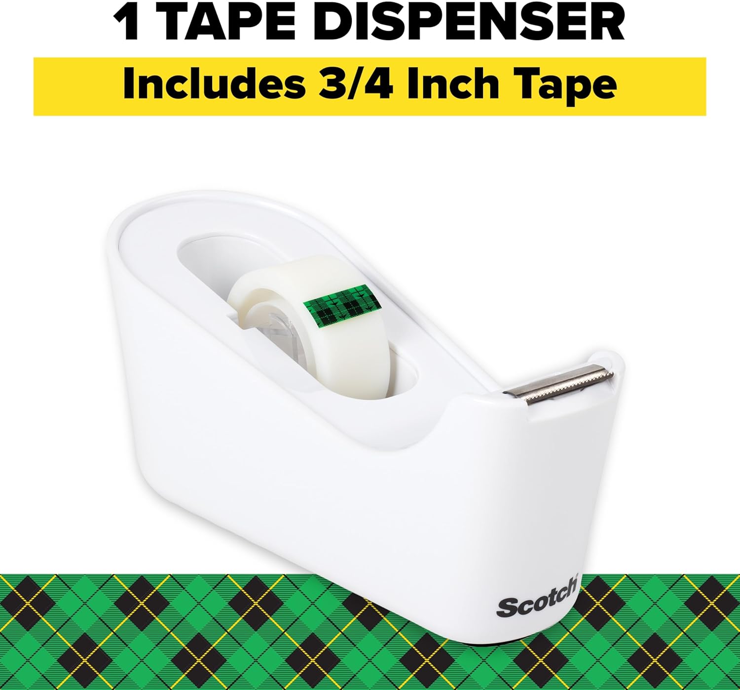 Scotch Tape Dispenser, White, Great for School or Office and Includes 1 Roll of Scotch Magic Tape 3/4 in x 350 in - Image 3