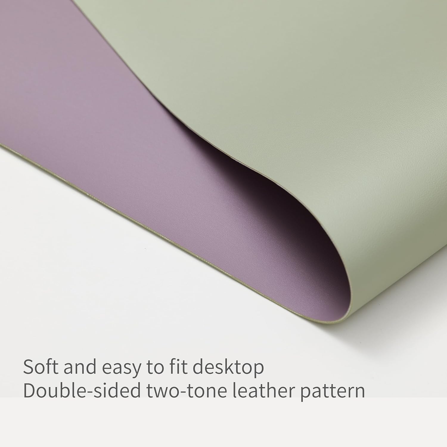 RENMTURE Double-Sided Two-Tone Faux Leather Desk mat Desktop Organization and Accessories Home and Office Large Mouse pad Game and Work (Matcha Green/Lavender Purple, 23.6" x 13.7") - Image 4