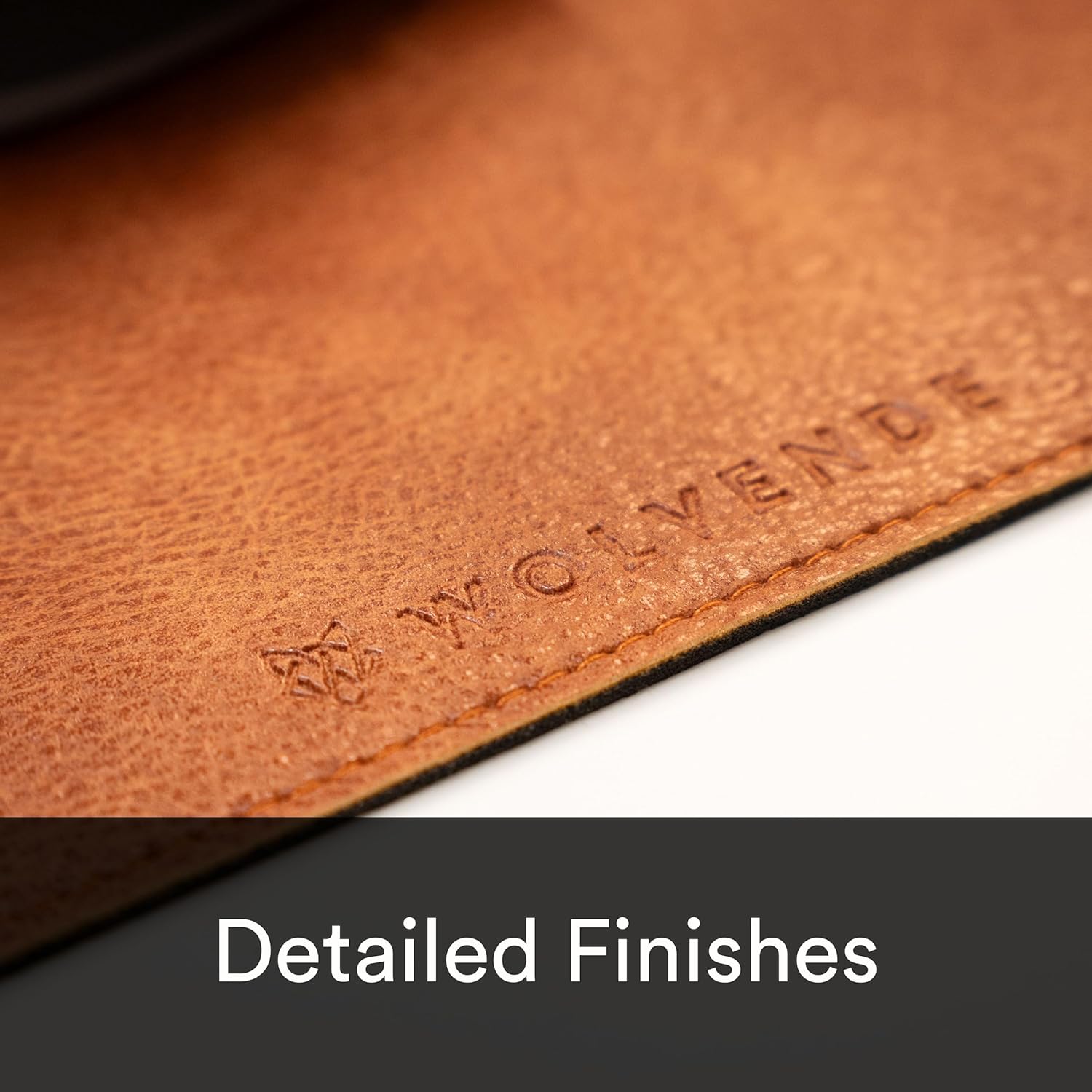 Premium Distressed Faux Vegan Leather Desk Mat | Multifunctional Desk Pad for Home Office | (Brown/Tan, 12" x 36") - Image 3