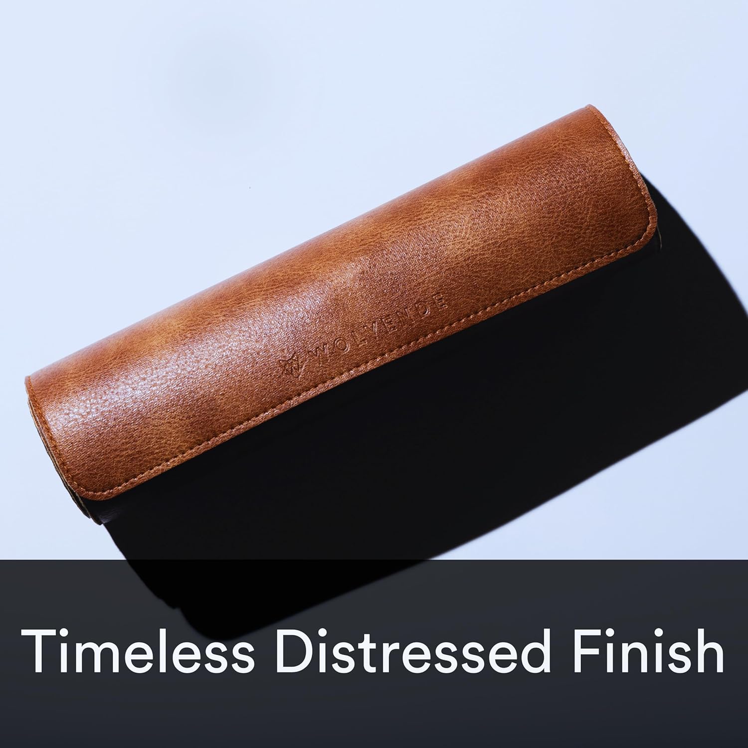 Premium Distressed Faux Vegan Leather Desk Mat | Multifunctional Desk Pad for Home Office | (Brown/Tan, 12" x 36") - Image 7