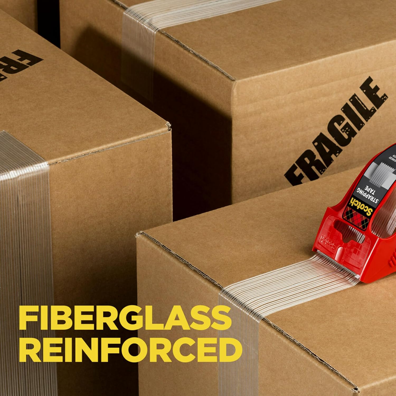 Scotch® Strapping Packaging Tape, 1.88 in x 360 in (48 mm x 9.14 m), 36/case - Image 6