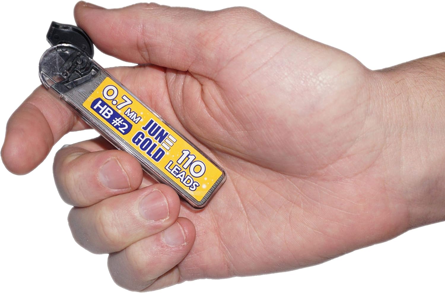 June Gold 72 Mechanical Pencils, 0.7 mm HB Lead, 2 Lead Dispensers with 220 Refills & 16 Erasers, Break Resistant, Convenient Side Click & Soft Non-Slip Grip - Image 4