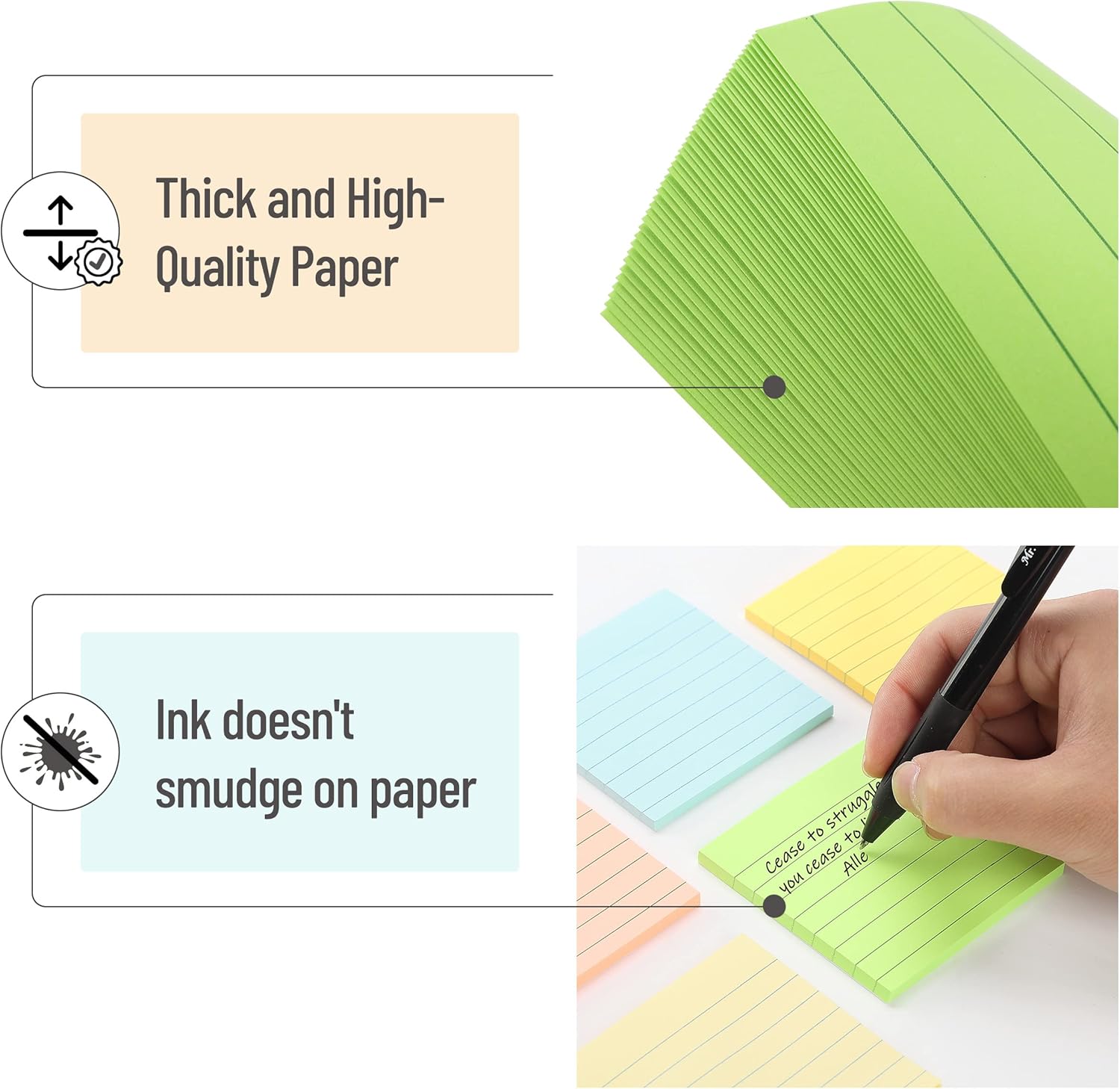 Mr. Pen- Lined Sticky Notes 3x3, 6 Pads, 45 Sheet/Pads, Pastel Colors, Sticky Notes with Lines - Image 4