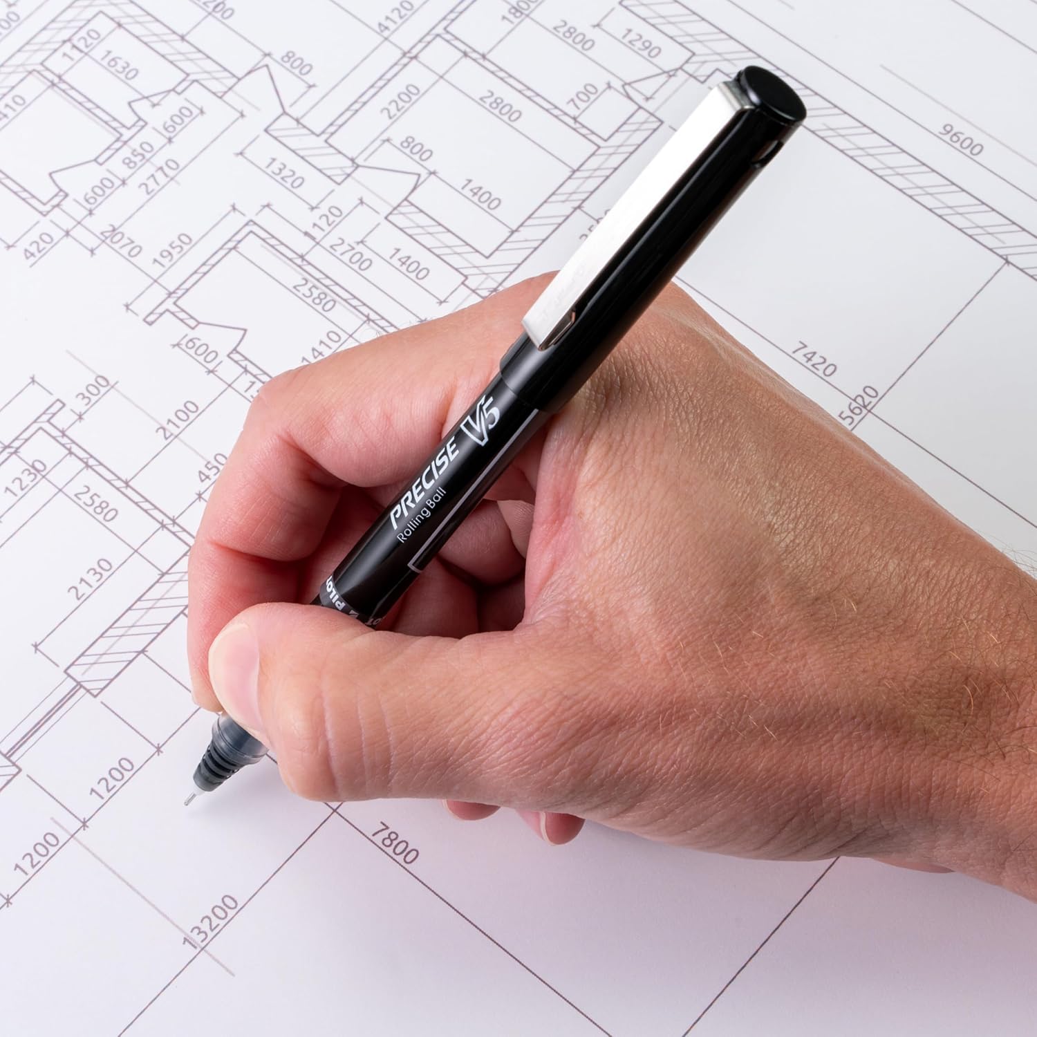 Pilot Precise V5 Rollerball Pens, Extra Fine Point 0.5 mm Black Pen, Black, Pack of 12 - Image 6