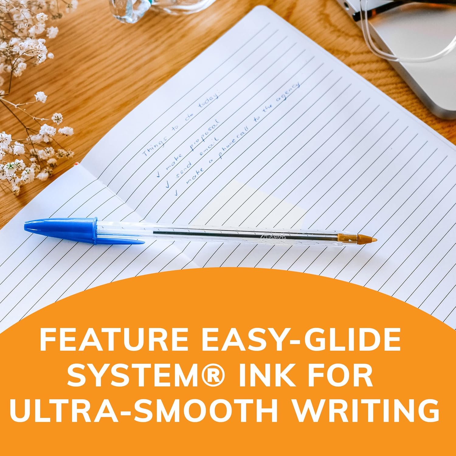 BIC Cristal Xtra Smooth Blue Ballpoint Pens, Medium Point (1.0mm), 24-Count Pack, Extra Smooth and Reliable Ballpoint Pens - Image 5