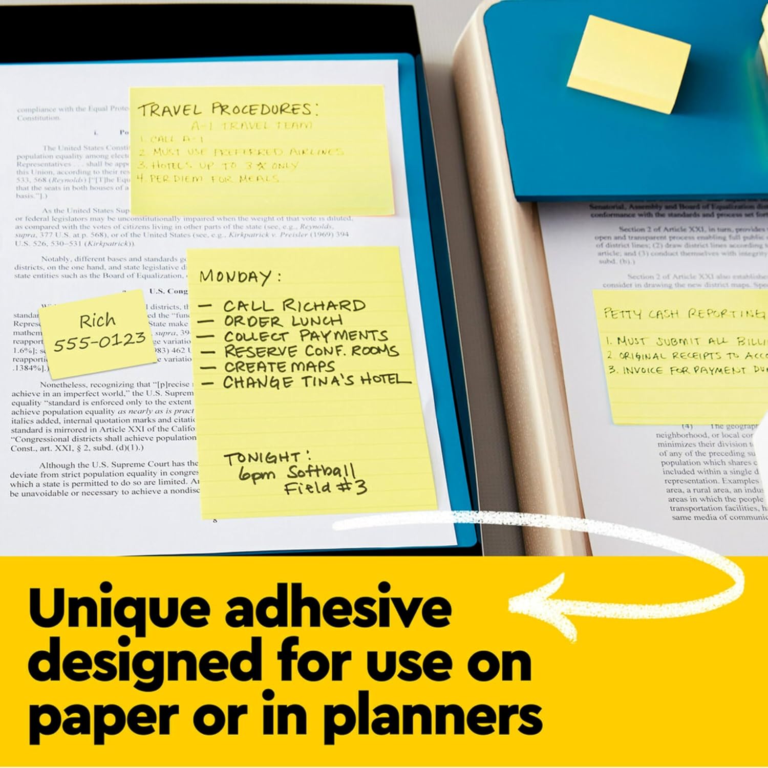 Post-it Notes, 3 in x 3 in, 4 Sticky Notes Pads, 50 Sheets per Pad, The Iconic Canary Yellow Note, School Supplies and Office Products - Image 5