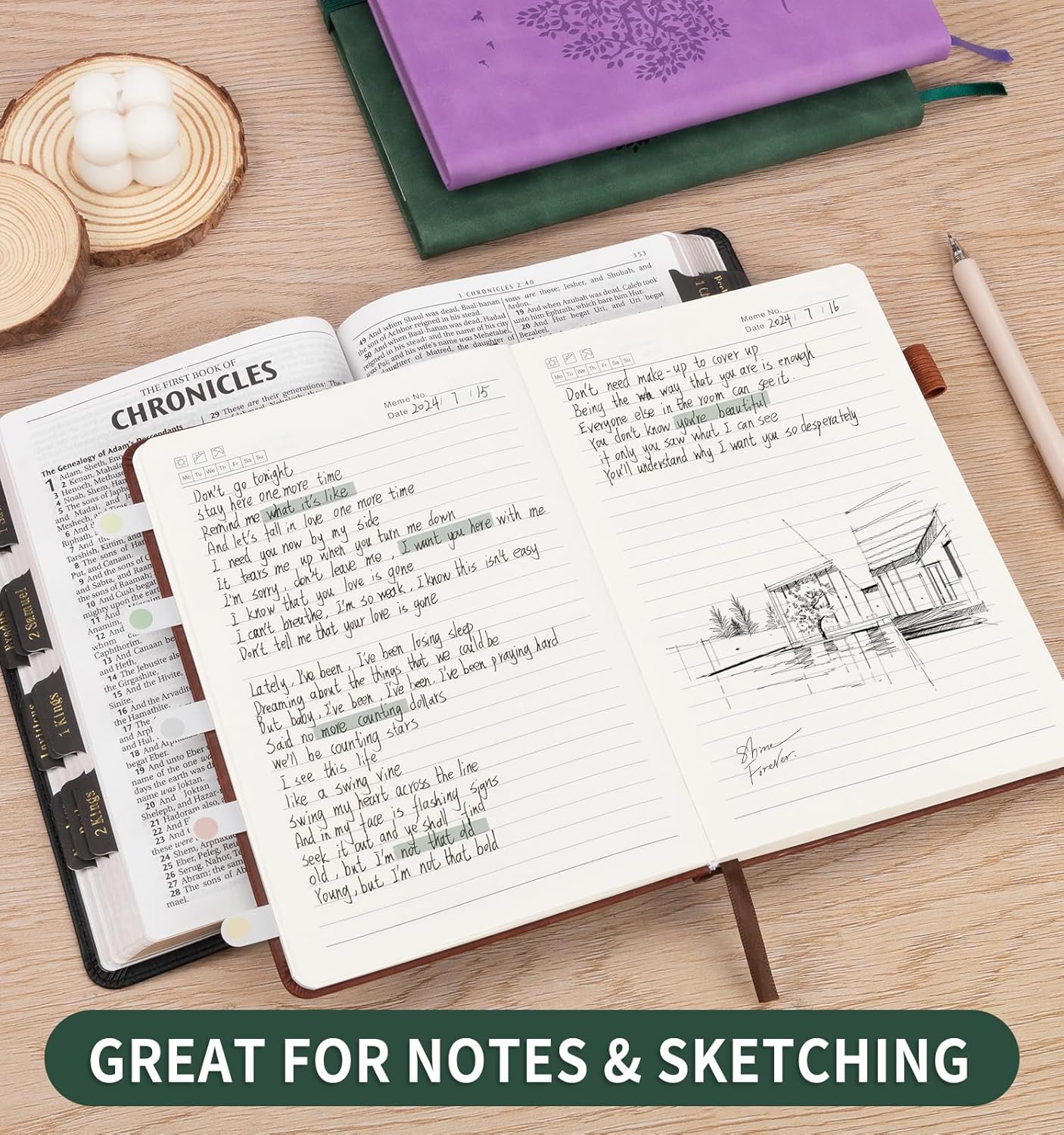 Lined Journal Notebook for Women Men, A5 Hardcover Leather Journals for Writing, 200 Pages Thick Paper, Daily Journal Notebook for Work, School, Note Taking, Business, Travel, College Ruled - Image 4