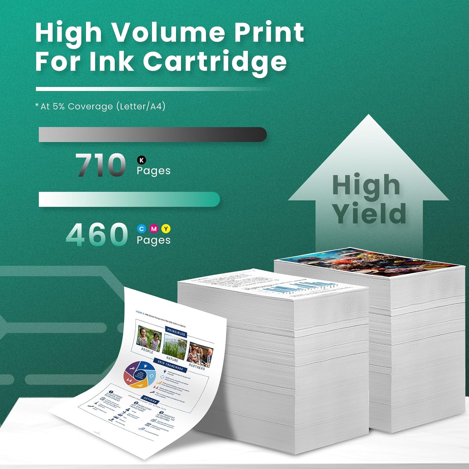 67XL Ink Cartridges Black/Color Combo Replacement for HP 67 XL 67XL Ink Cartridge for DeskJet 4155e 2734e 4100e 2855e 4255e 2700 2755e 2700e Envy 6055e 6000 6455e 6400 Printer Ink 67 (2-Pack) - Image 4