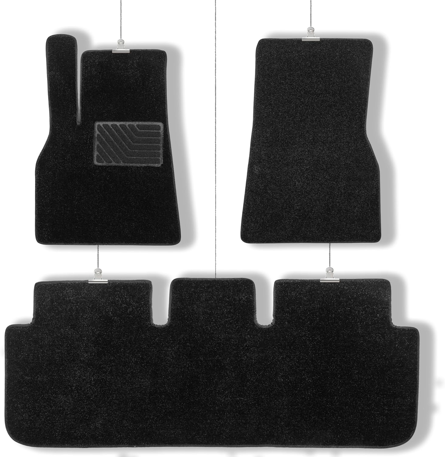 Extra Thick Carpet Floor Mats for 2021-2025 Tesla Model S, All-Weather Waterproof Anti-Slip Soundproof Floor Liners Rugs, Car Interior Accessories - 3pc - Image 3
