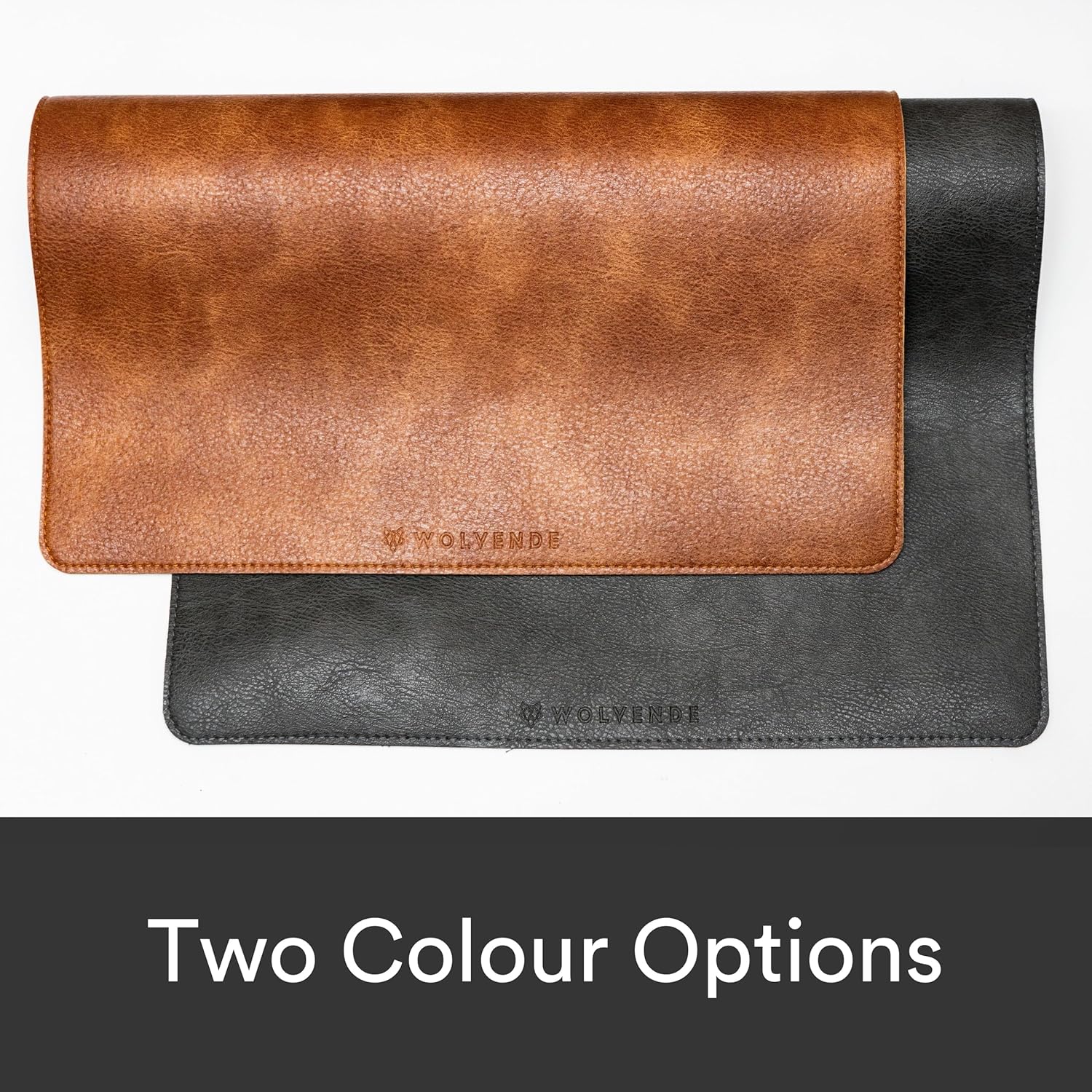 Premium Distressed Faux Vegan Leather Desk Mat | Multifunctional Desk Pad for Home Office | (Brown/Tan, 12" x 36") - Image 10