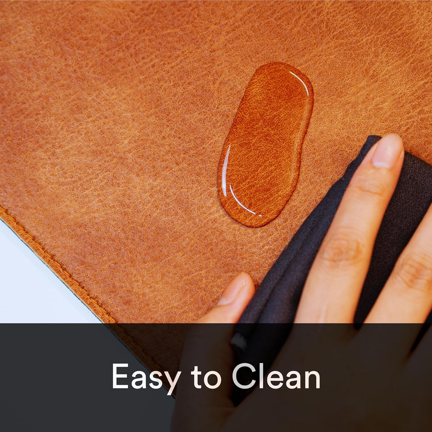 Premium Distressed Faux Vegan Leather Desk Mat | Multifunctional Desk Pad for Home Office | (Brown/Tan, 12" x 36") - Image 5